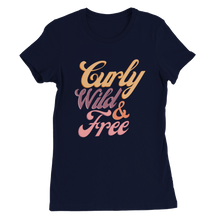 Curly Wild & Free vintage - Premium Womens Crewneck T-shirt