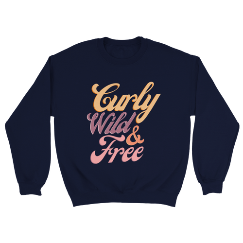 Curly Wild & Free - vintage - Classic Unisex Crewneck Sweatshirt