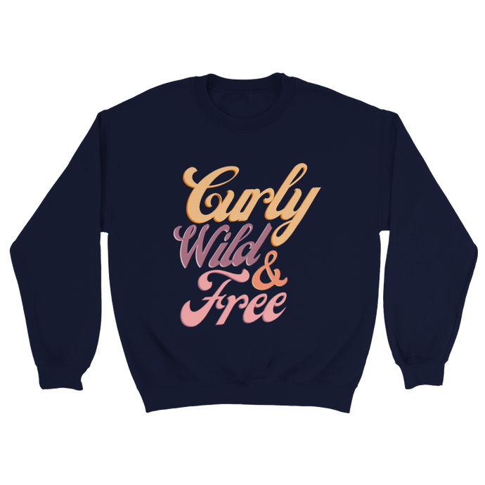 Curly Wild & Free - vintage - Classic Unisex Crewneck Sweatshirt