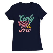 Curly Wild & Free - Premium Womens Crewneck T-shirt